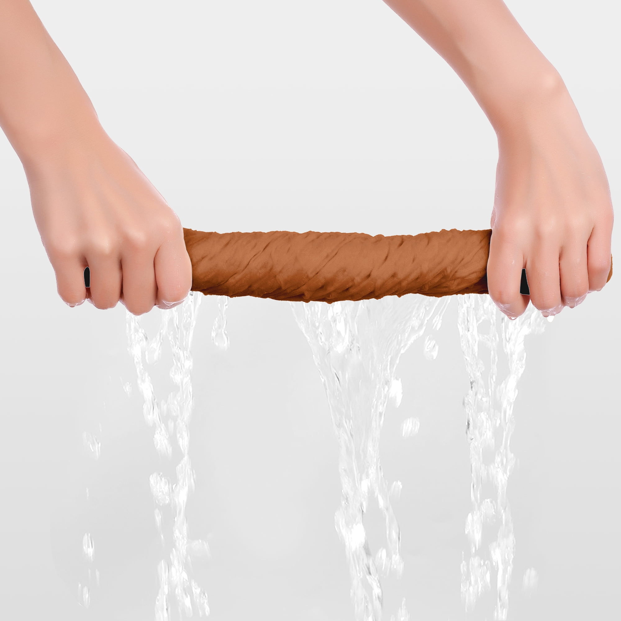 Unique Bargains Hand Towels 14" x 28" Soft Absorbent Towel Sets for Bathroom Hotel Kitchen Brown 2pk