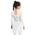 thumbnail image 2 of ZDHoor Kids Girls Floral Sequins Lyrical Dance Dress Long Sleeve Ballet Figure Ice Skating Costume White 6, 2 of 7