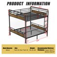 thumbnail image 3 of QZYeYun Queen over Queen Metal Bunk Bed Industrial Detachable with Safety Guard Rails Black No Box Spring Needed, 3 of 6