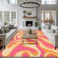 thumbnail image 3 of 5'x8' Area Rugs, Pink Orange Indoor Outdoor Area Rug for Living Room Bedroom, Art Abstract Modern Geometric Washable Bathroom Rugs Kitchen Floor Carpet Mats Home Decor Aesthetic, 3 of 8
