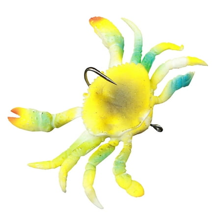 Reayehane Fishing Simulation Single Hook Crab Decoy Deep Sea Fishing Bait 10Cm Luminous Crab Hook (B )