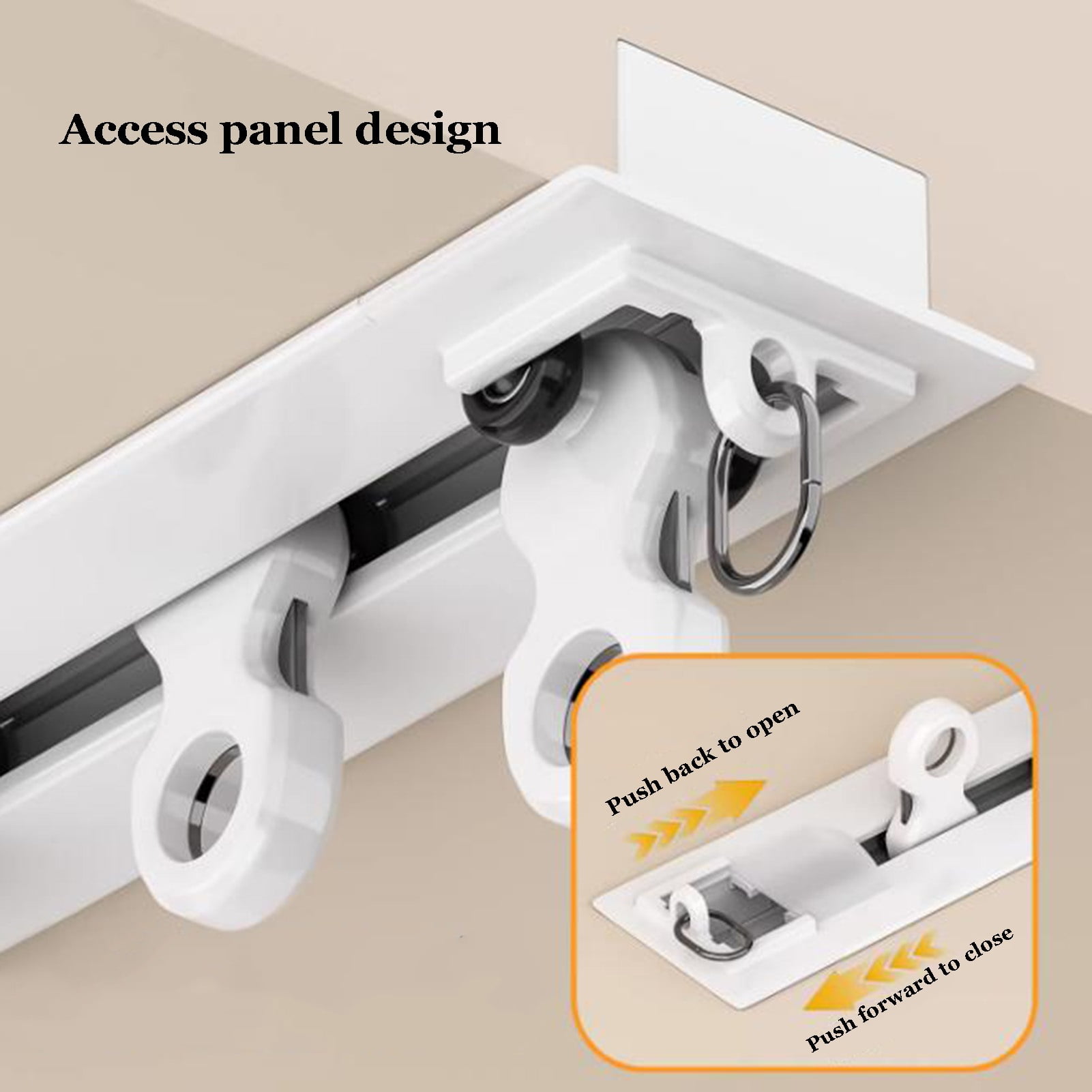 Ceiling rail curtains, recessed invisible curtain rail, with silent rollers, metal rail system for bedroom, privacy screen, dressing room, room divider