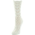 thumbnail image 2 of MeMoi Women's Waves Chunky Open Knit Crew Socks - Womens - Female, One Size, Ivory, 2 of 4