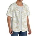 thumbnail image 4 of Xecao offers the White Rabbit for Men's Casual Short-sleeved Shirt, a button-up collared shirt with a pocket, perfect for beach vacations and yacht travel in the Large size., 4 of 7