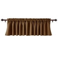 thumbnail image 1 of The Great American Store Decorative Polyester Window Valances Solid Chocolate Gathered Style (60" x 18") 3" Rod Pocket, 1 Pack - Suitable for Kitchen, Living Room, Bedroom, Cafes, 1 of 5