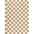 thumbnail image 4 of BoutiqueRugs Atira Modern Checkered Shag Rug - High Pile Fluffy Shaggy Carpet for Hallway, Nursery, Playroom, Girls Boys Room - Yellow, Cream, White, Mustard - 2'7" x 10' (2x10), 4 of 14