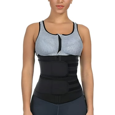 JacobsParts Women's Waist Trainer Workout Corset Cincher Dual Belt Neoprene Sweat Weight Loss Shaper, Large