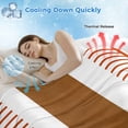 thumbnail image 3 of Burnt Orange Farmhouse Cooling Blanket, Lightweight Breathable Summer Throw Blanket with Double Sided Cold Effect, Orange Brown Striped Picnic Beach Blankets Bed Sheet for Hot Sleepers 50"x60", 3 of 8