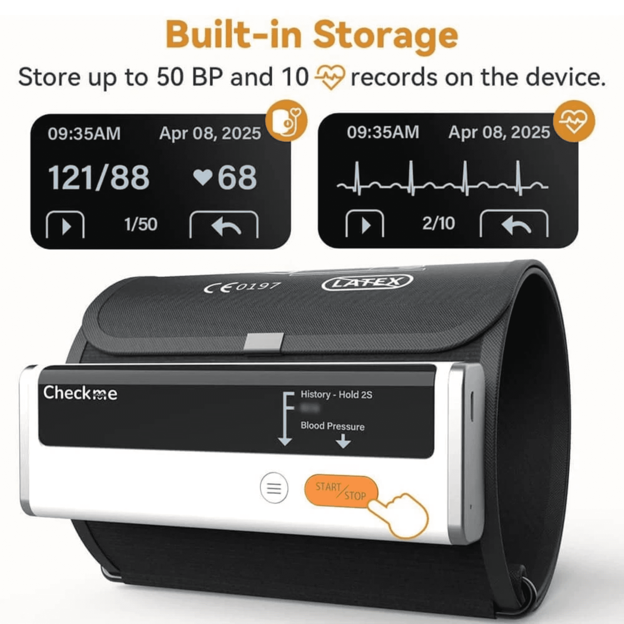 Open Box Checkme BP2 AI ECG/EKG + Blood Pressure Monitor with AI Analysis, 30s Quick Check, Red Dot Design Award Winner