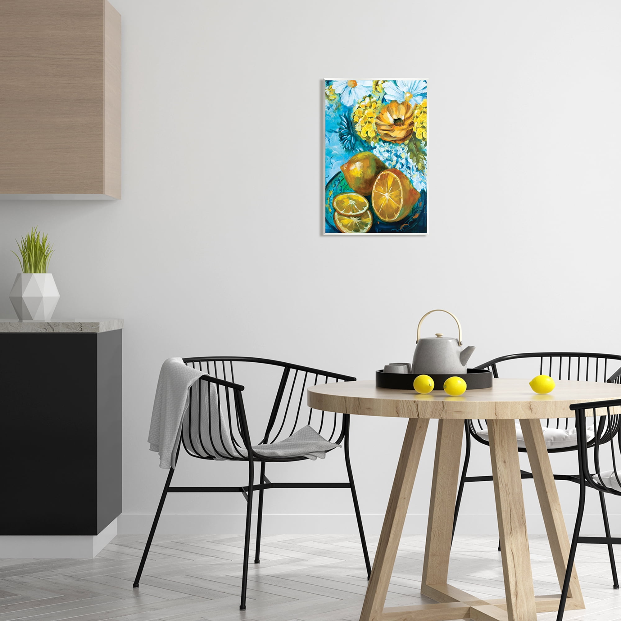 Stupell Industries Lemons & Flowers Painting Food & Beverage Painting Unframed Art Print Wall Art, 13 x 19