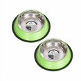 thumbnail image 2 of Iconic Pet 51451 64 oz. Color Splash Stripe Non-Skid Pet Bowl - Green, 2 of 4