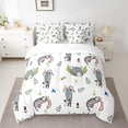 thumbnail image 2 of Manfei Cute Opossum Bedding Comforter Set 7-Piece for Boys Girls, Cartoon Rodent Wildlife Full Bedding Set, Green Leaves Fitted Sheet Flat Sheet, Super Cozy Room Decor, 2 of 8