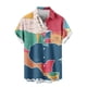 thumbnail image 5 of Blusa y camisa de manga corta con cuello vuelto para hombre, blusa informal de moda con cuello vuelto, blusa estampada de manga corta con botones, blusa de poliéster para hombre, 5 of 6
