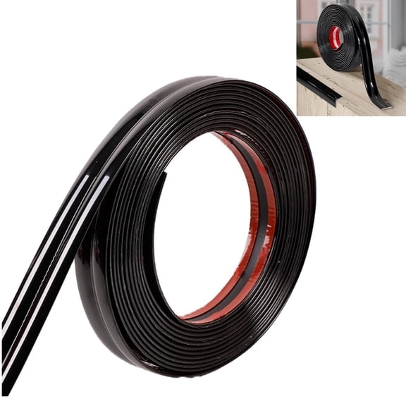 Topboutique Molding Trim Mirror Tape Border Wall Moulding Trim Flexible Wall Corner Protector Trim Tables Corner Protector Baseboard Edge Strip for Door Tables Wall Corner, (10 ft*0.08in) (Black)