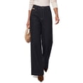 thumbnail image 4 of Sundazz Womens Wide Leg Jeans Fleece Stretchy High Waisted Jeans Baggy Soft Denim Pants with Pockts, 4 of 9