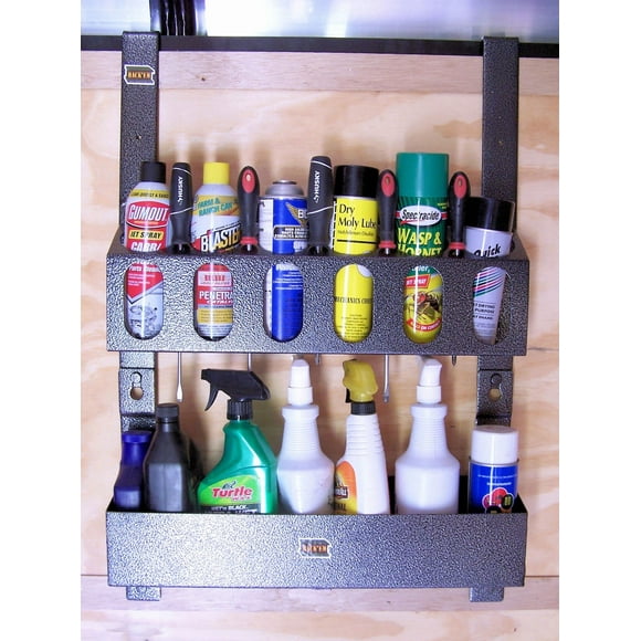 Rack-Em Organisateur d'Outils RA-10AB à Monter sur Remorque Fermée; Tient les Aérosols et Conteneurs; Hauteur 31 Pouces X Largeur 21-1/2 Pouces; Noir/gris; Acier