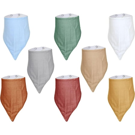 Muslin bibs 8 pack -100% cotton drool bibs for baby girl and boy- soft and absorbent baby bandana