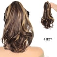 thumbnail image 3 of Long Clip In Ponytail Extension Synthetic Hairpiece Wavy Curly Jaw Ponytails For Women, 3 of 8