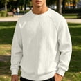 thumbnail image 6 of Hurxie Men's Sweater Crewneck Cable Knit Textured Sweaters Pullover Casual Sweater for Men White,3XL, 6 of 7