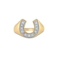 thumbnail image 2 of 10kt Yellow Gold Mens Round Diamond Lucky Horseshoe Ring 1/20 Cttw, 2 of 4