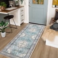 thumbnail image 2 of HOMERRY Runner Rug 2' x 6' Bedroom Rug Boho Distressed Area Rug&nbsp;for Living Room, Teal, 2 of 6