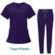 thumbnail image 1 of Ropa de enfermera de bolsillo multifuncional de doble capa, bata quirúrgica, ropa de trabajo de anestesista, traje de pantalón de manga corta, 1 of 6