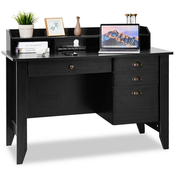 Costway Computer Computer Desk PC Laptop Writing Table Workstation Student Study Furniture Black