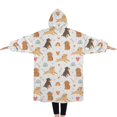 thumbnail image 3 of Wearable Adult Blanket Hoodie - Flannel Blanket Hoodie with Pockets -Sherpa Giant Hoodie Blankets for Women Men, 3 of 3