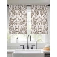 thumbnail image 2 of Farmhouse Brown Sheer Curtains 45 Inch Length 2 Panels Set for Living Room/Bedroom, Vintage Flower Leaf Botanical Plant Semi Curtain Sheers Drapes Rod Pocket Curtains Window Treatment Set 52''x45''x2, 2 of 7