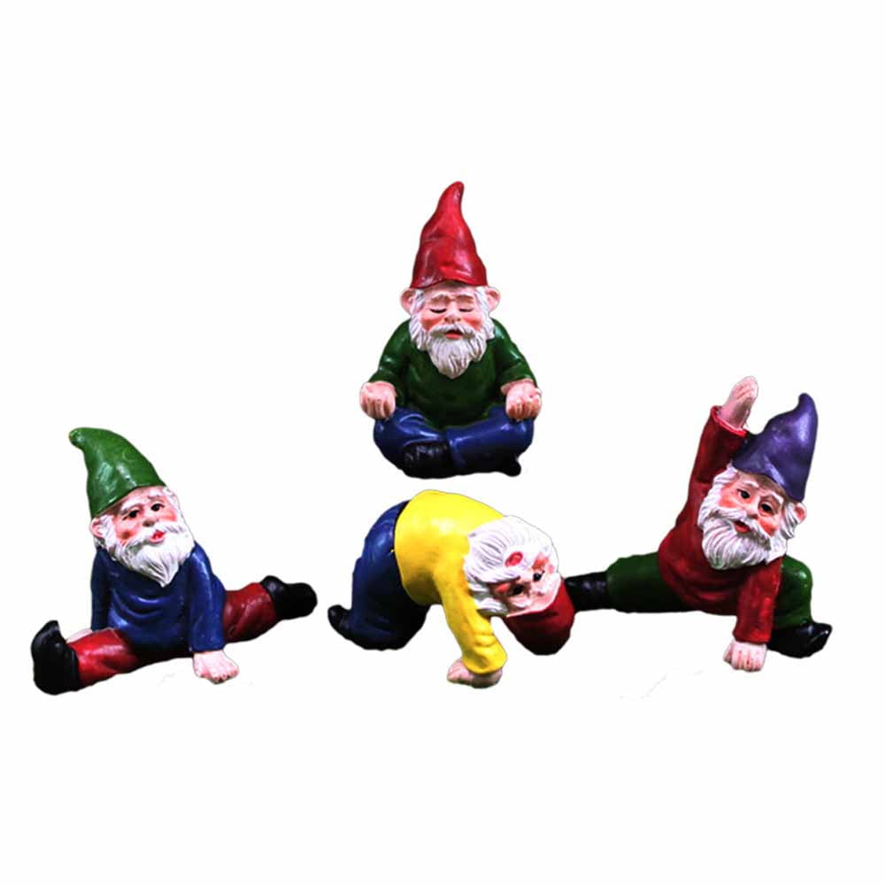 Yoga Miniature Garden Gnome Fairy Garden Gnomes Figurines Accessories