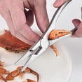 thumbnail image 2 of Tijeras de acero inoxidable para cangrejos y langostas, pinzas para patas de cangrejo, cascanueces y mariscos (plata), 2 of 4