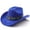 Blue, variant on Mens Cowboy Hat Women Men Western Cowboy Hat Wide Brim Cattle Head Belted Cowgirl Hat Felt Jazz Cap for Rodeo Party