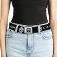 thumbnail image 5 of GM General Motors Belt, Seatbelt Buckle Belt, C6R Racing Skull Logo Black Silver, 30 to 44 Inches, 5 of 9