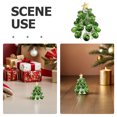 thumbnail image 4 of Mini figuras de árboles de Navidad verdes, pisapapeles de cristal con forma de árbol de Navidad y estrella en la punta, decoración navideña de mesa., 4 of 6