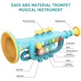 thumbnail image 5 of Trumpet Toys, Toy Trumpet for Kids Music Toys Simulation Trumpet Musical Instrument Toys Portable Durable Early Educational Toys with Light for Kid Boys Girls as Gift (Blue), 5 of 7