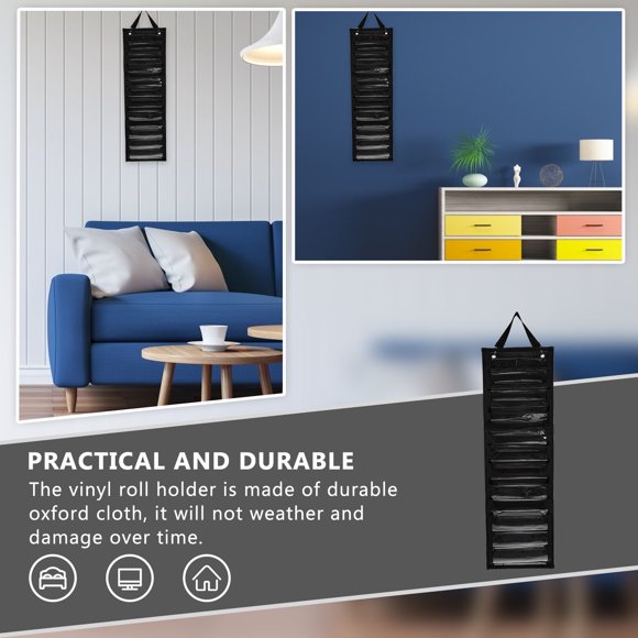 TABLETREANDS 1Ud Organizador Para De Vinilo Negro Con Colgante Multifunción Y Soporte Duradero Para Manualidades