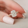 thumbnail image 2 of JEWELRYTREASURE Emerald Cut Moissanite Bridal Wedding Ring CZ Diamond Alternative Fine Jewelry Promise Gift Ring For Her, 2 of 8