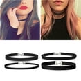 thumbnail image 3 of Set of 4 Stylish Black Choker Necklaces Trendy Clavicular Chain Neck Jewelry, 3 of 11