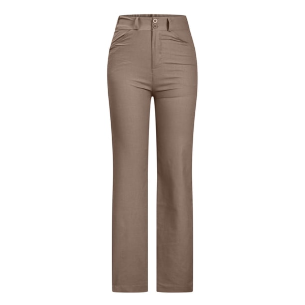 Pantalones de Pierna Ancha Para Mujer, de Moda, Informales, de Color Sólido, Divididos, A Media Cintura, Sueltos, Sin Cinturón, Elásticos, Pantalones Largos de Pierna Ancha Odeerbi ODB131107