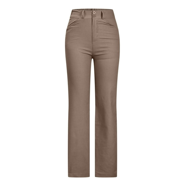 Pantalones de Pierna Ancha Para Mujer, de Moda, Informales, de Color Sólido, Divididos, A Media Cintura, Sueltos, Sin Cinturón, Elásticos, Pantalones Largos de Pierna Ancha Odeerbi ODB131110