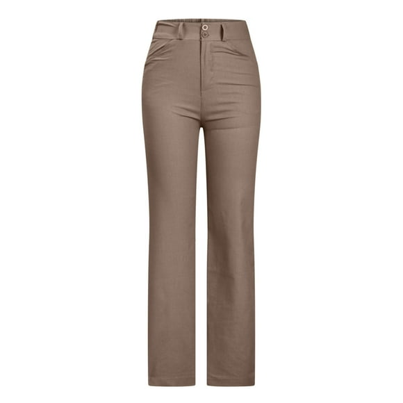 Pantalones de Pierna Ancha Para Mujer, de Moda, Informales, de Color Sólido, Divididos, A Media Cintura, Sueltos, Sin Cinturón, Elásticos, Pantalones Largos de Pierna Ancha Odeerbi ODB131109
