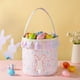 thumbnail image 1 of Bolsa de mano con patrón de cuadrícula B Ag con patrones florales, cesta de Pascua para guardar huevos, cesta de conejo con volantes, adecuada para guardar Pascua, decoraciones de Pascua, decoraciones, 1 of 8