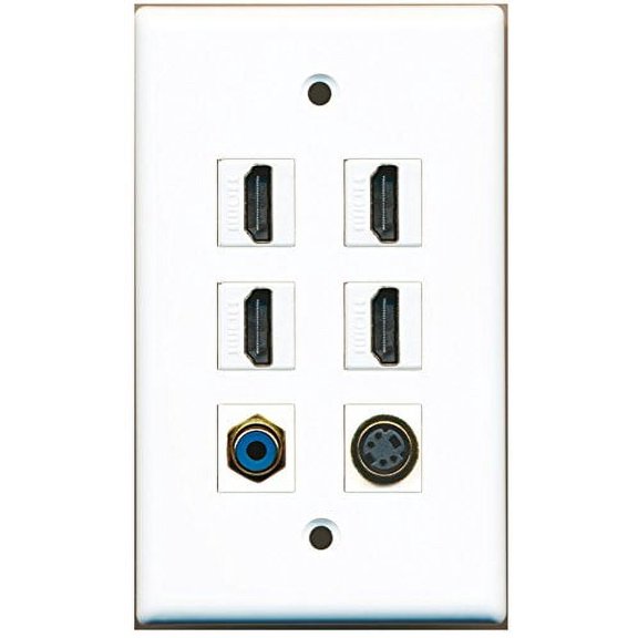 RiteAV - 4 HDMI 1 Port RCA Blue 1 Port S-Video Wall Plate