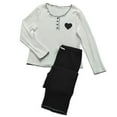 thumbnail image 5 of Lixiuxyad Flannel Pajama Long Sleeve Top And Pants With Heart Embroidery Cozy Loungewear For Home Sleepwear Womens Sleepwear L, 5 of 5