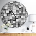 thumbnail image 2 of Designart 'Black and Grey Cubes ' Modern wall clock, 2 of 3