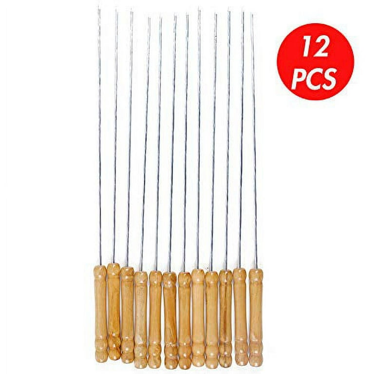Stainless Steel BBQ Skewers Set 6 With Wood Handle And Case -  Portugal