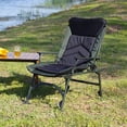 thumbnail image 2 of Portable Folding Camping Lounge Chair with Adjustable Backrest and Foot Cup, 330 lbs Weight Capacity, Comfortable Outdoor Reclining Chair for Camping, Hiking, Beach, Fishing, Green+Black, 2 of 10