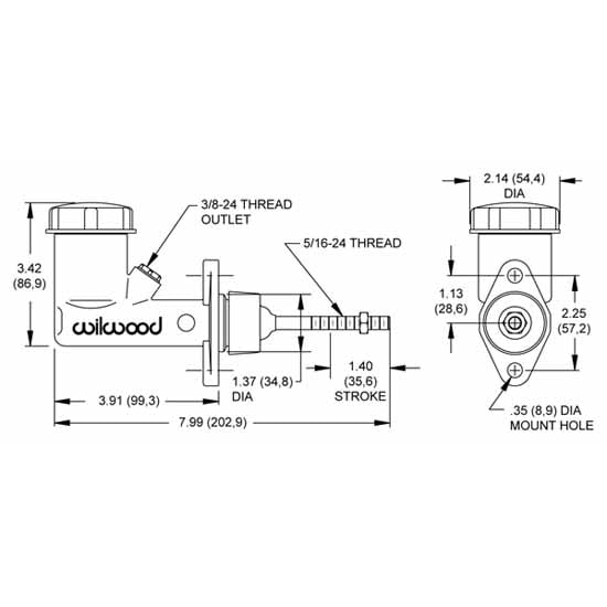 Wilwood 260-6579 Aluminum Master Cylinder