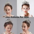 thumbnail image 4 of UBIUO Silver Crown for Women Baroque Queen Crown and Tiara for Women Crystal Headband Mermaid Crown Princess Tiaras Hair Accessories for Bride Party B, 4 of 4