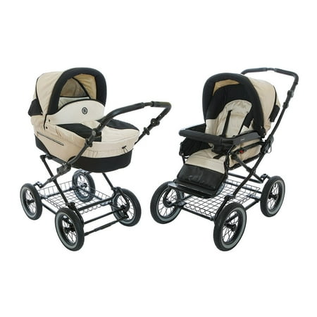 Roan Rocco Classic Pram Stroller 2-in-1 with Bassinet and (Best Off Road Pram For Newborn)